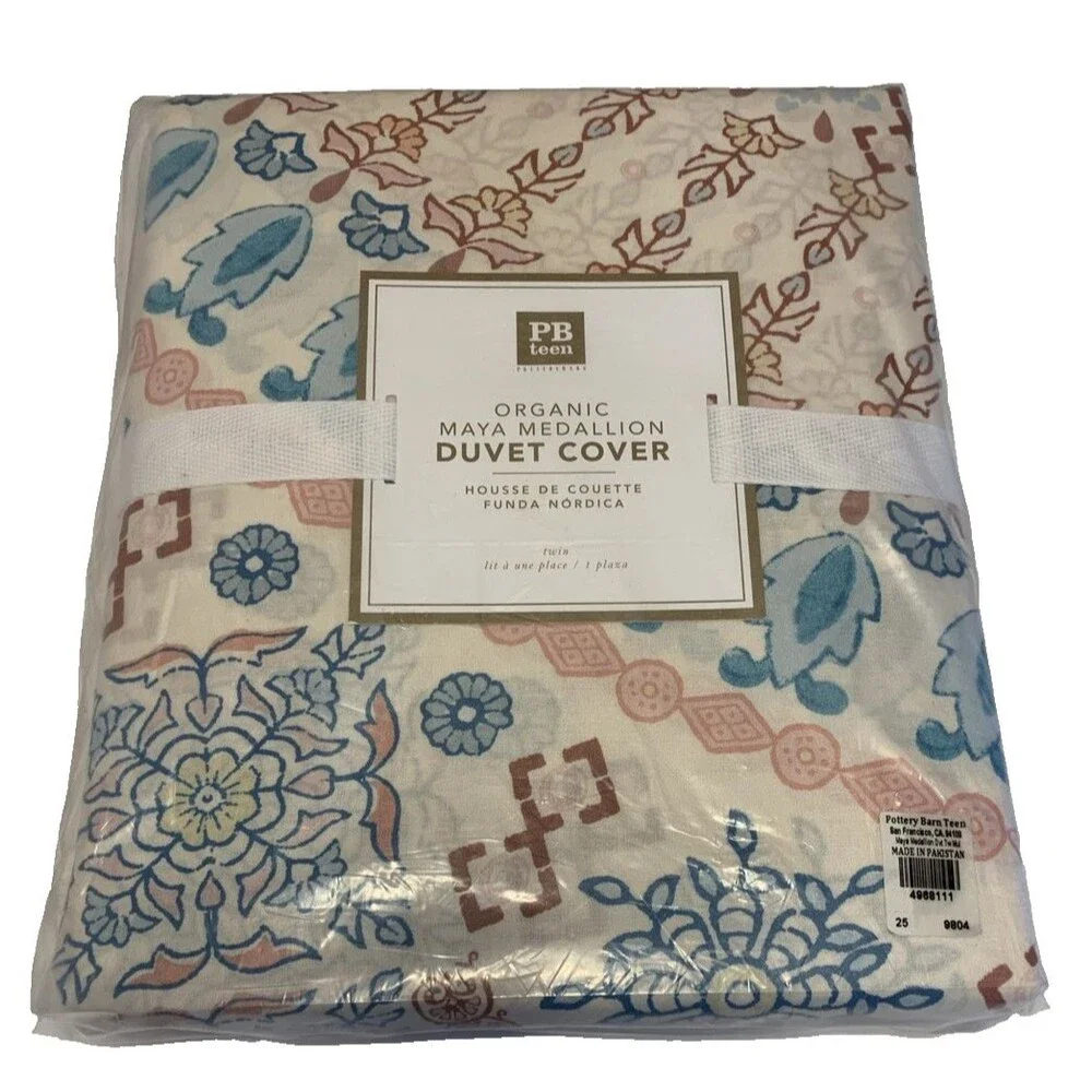 Pottery Barn Teen Maya Medallion Boho Duvet Cover Twin Organic Cotton New